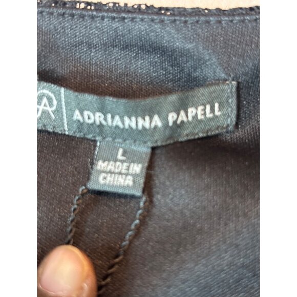 Adrianna Papell Womens Black Lace Top Size L - Picture 4 of 11